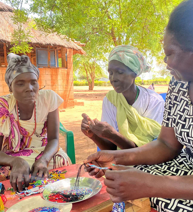 Artisan Refugees creating beautiful bracelets and jewelry 