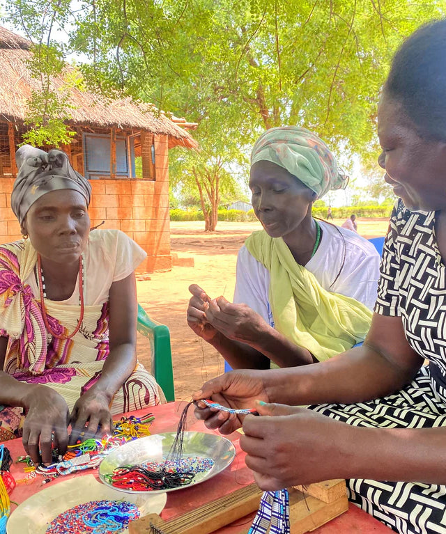 Artisan Refugees creating beautiful bracelets and jewelry 