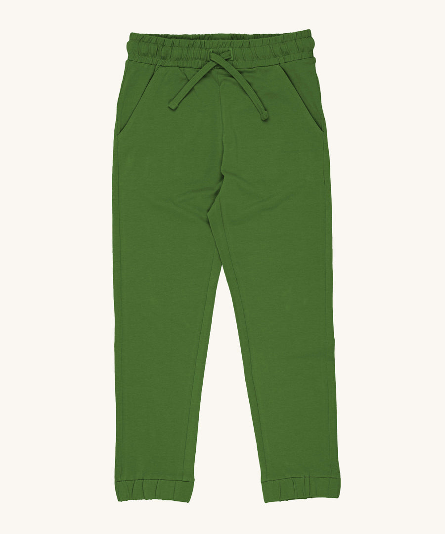 Maxomorra Organic Cotton Solid Green Slim Sweatpants