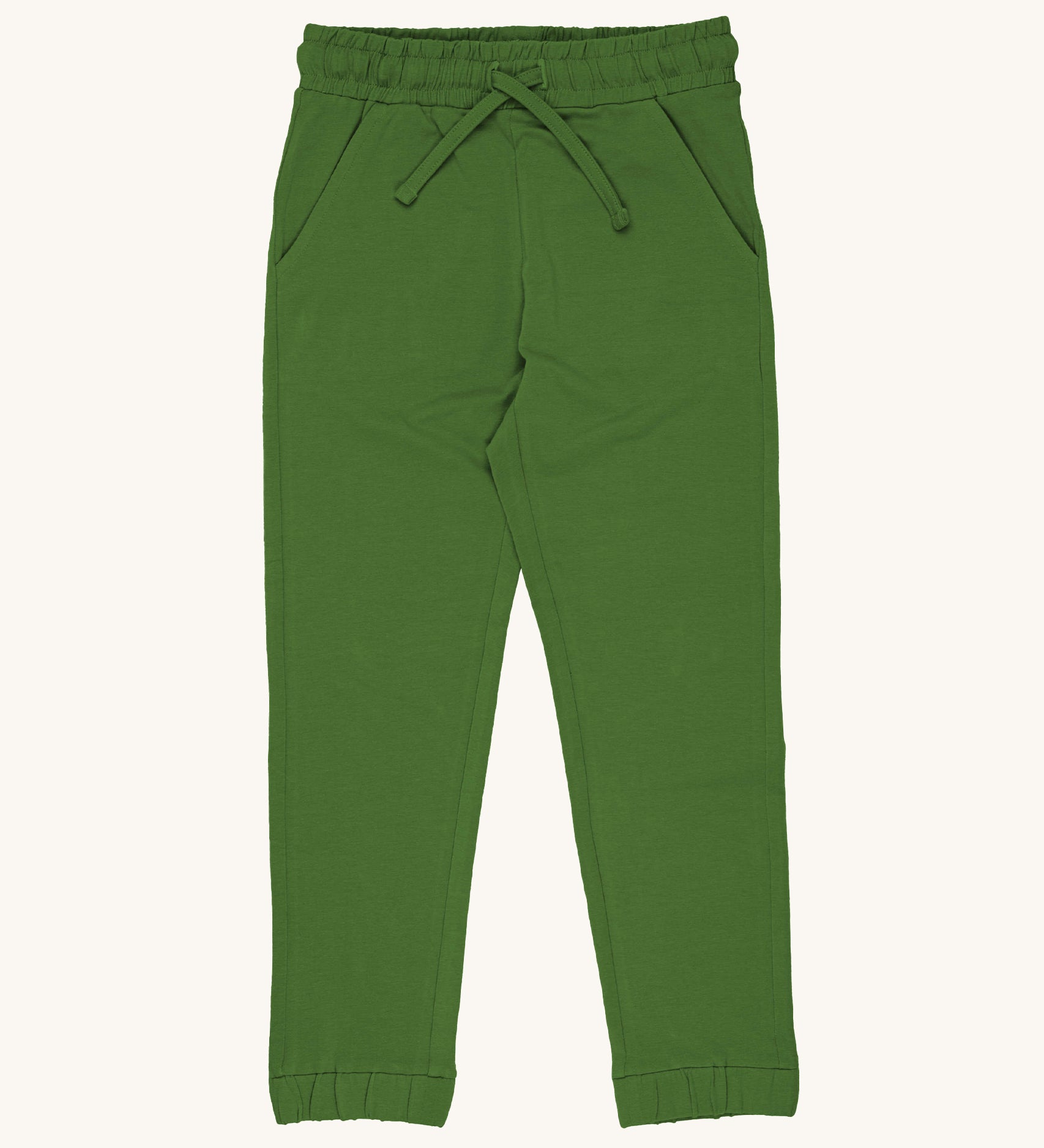 Maxomorra Organic Cotton Solid Green Slim Sweatpants