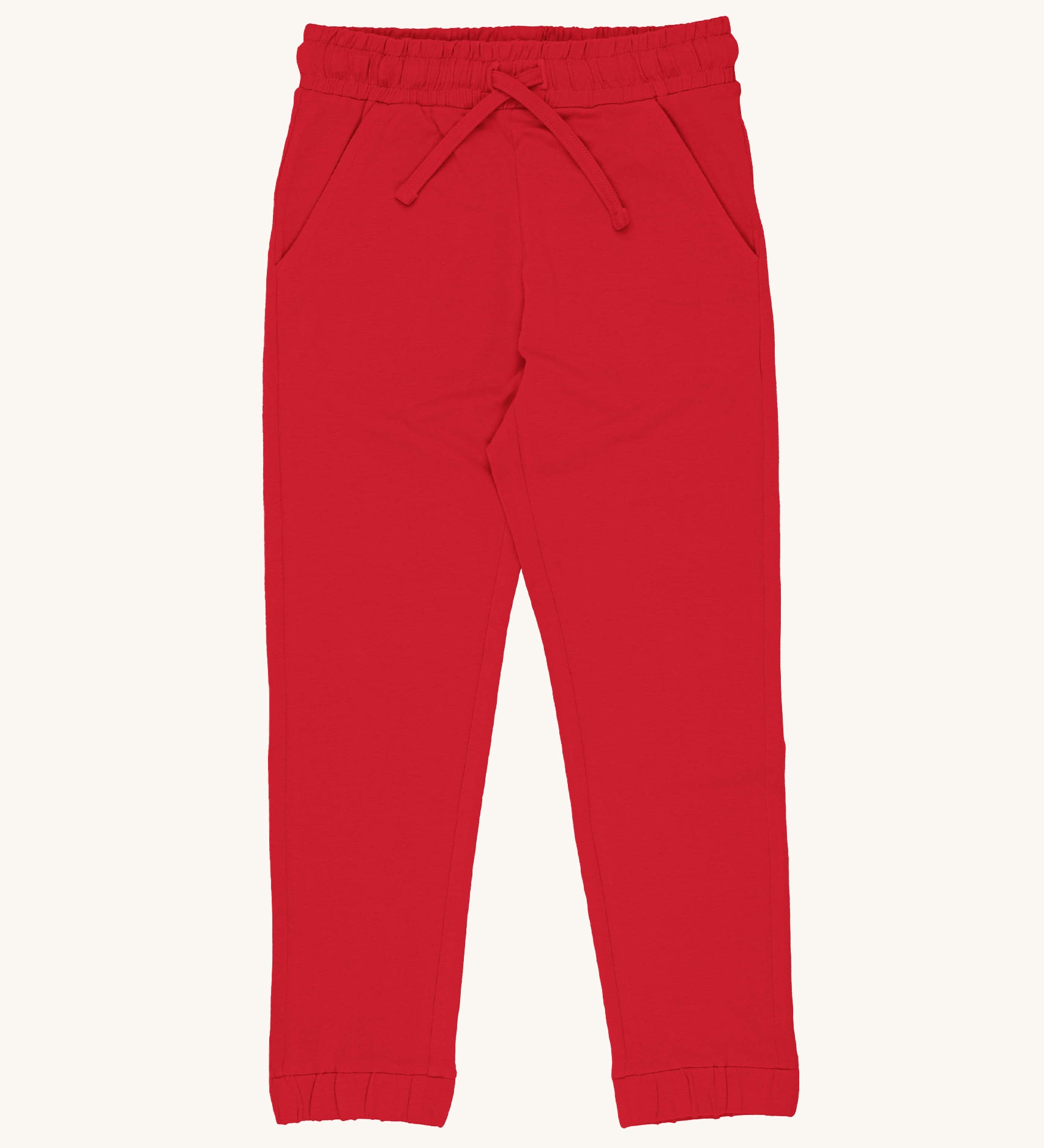 Maxomorra Organic Cotton Solid Ruby Slim Sweatpants