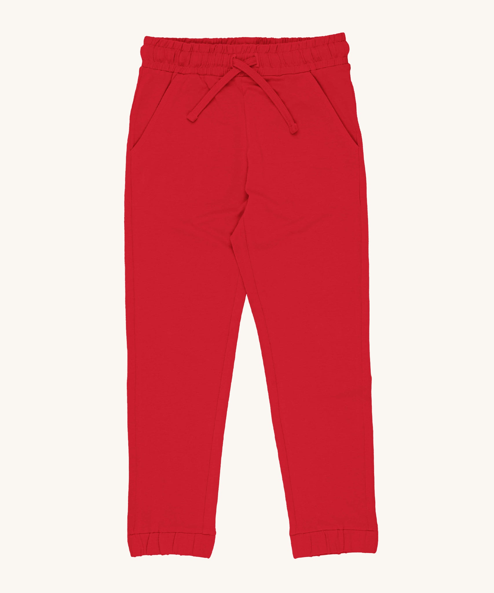 Maxomorra Organic Cotton Solid Ruby Slim Sweatpants