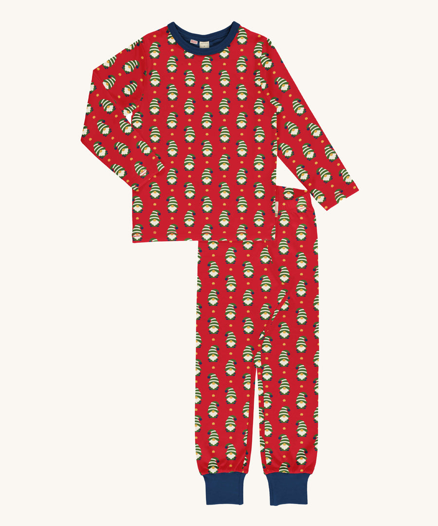 Maxomorra Swedish Santa Adult Long Sleeve Pyjama Set on a plain background.