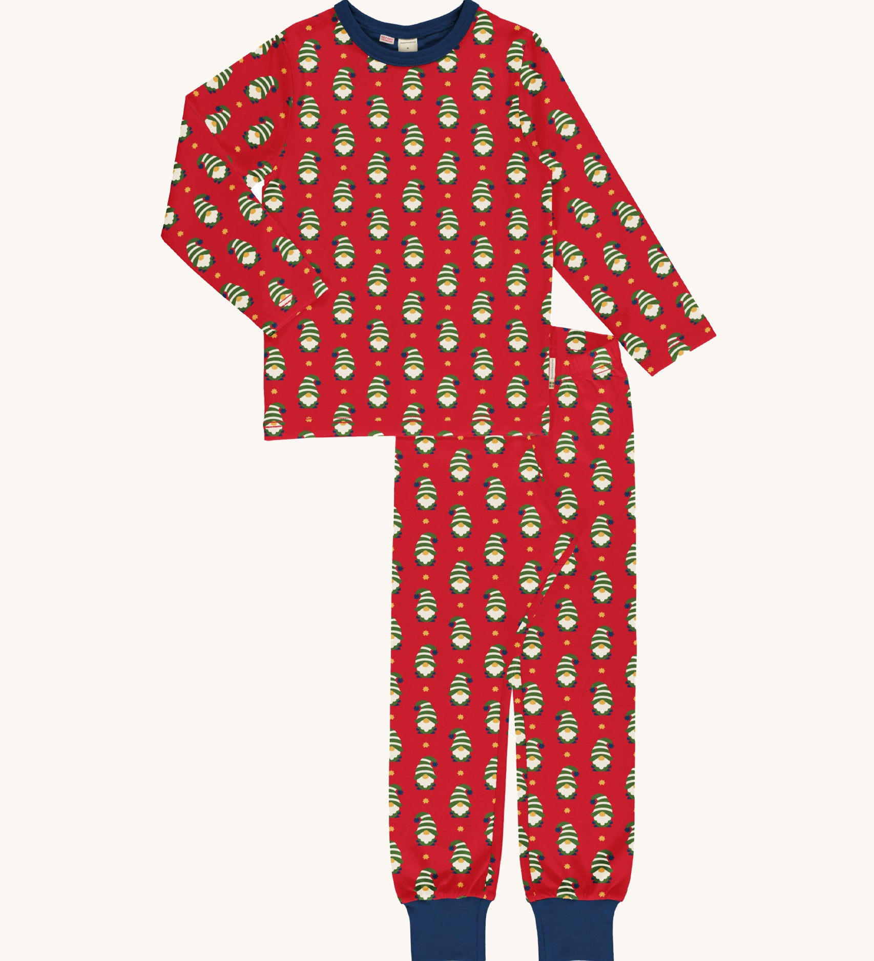 Maxomorra Swedish Santa Adult Long Sleeve Pyjama Set on a plain background.