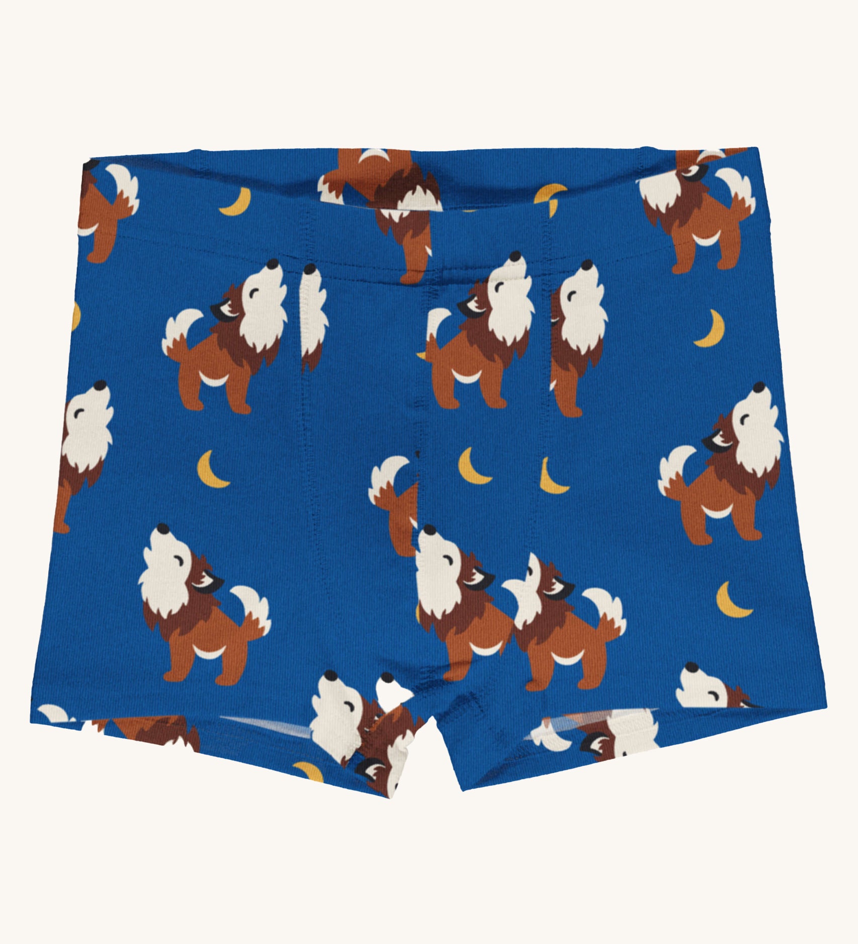 Maxomorra Wolf Boxer Shorts on a plain background.