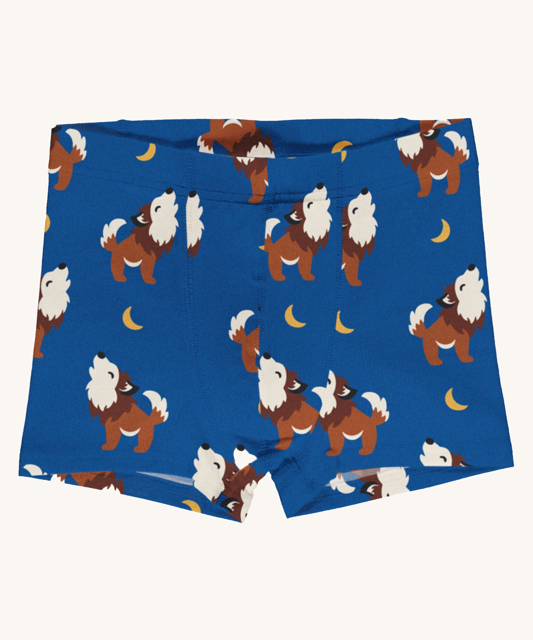 Maxomorra Wolf Boxer Shorts on a plain background.