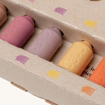 A close up of the Medenka junior pastel beeswax crayons