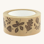 Babipur Wide Kraft Eco Paper Tape - Brown Leaves