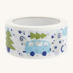 Babipur wide Christmas Camper Van eco paper tape on a cream background