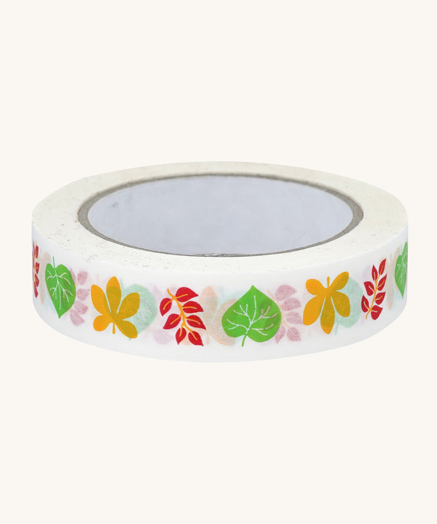 Babipur Autumn Leaves Eco Paper Tape, on a cream background