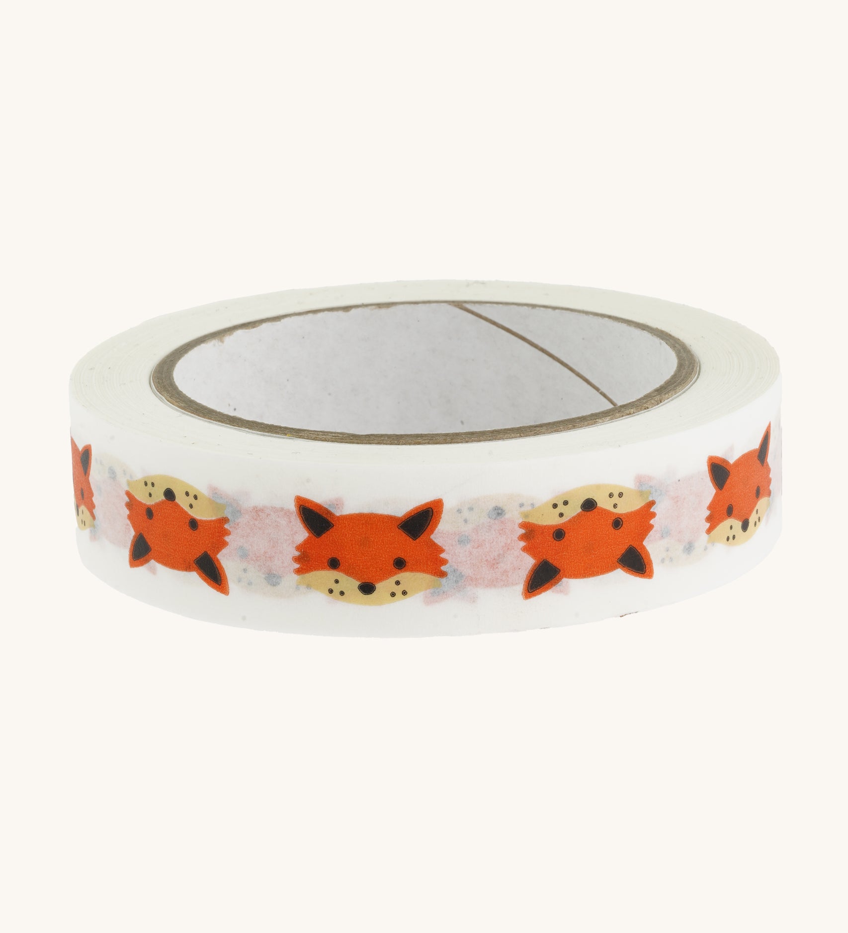 Paper tape with a fox design on a cream background.