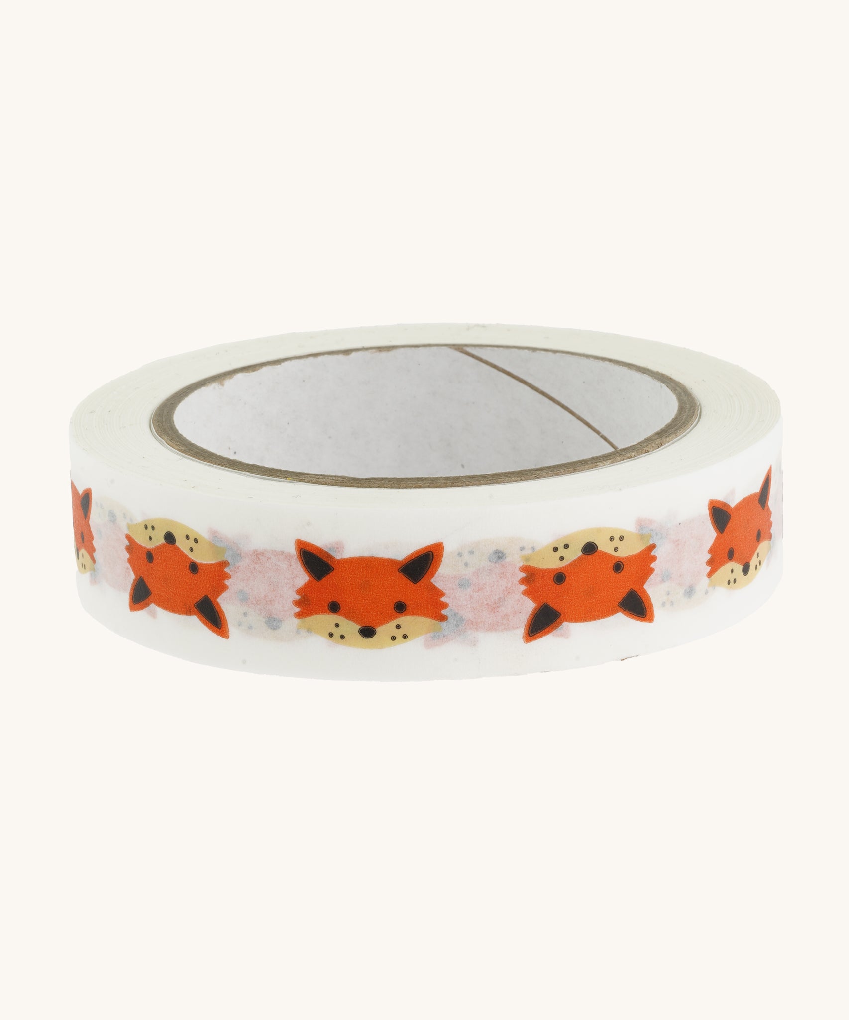 Paper tape with a fox design on a cream background.