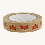 Babipur Kraft Eco Paper Tape - Fox on a cream background