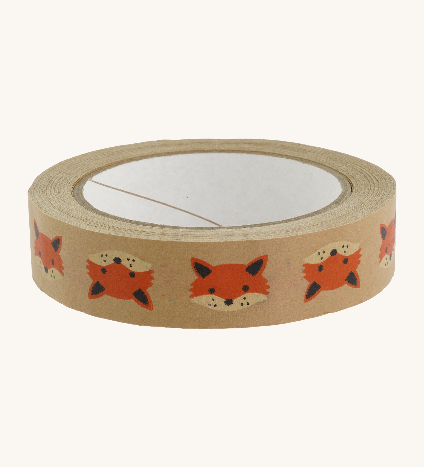 Babipur Kraft Eco Paper Tape - Fox on a cream background