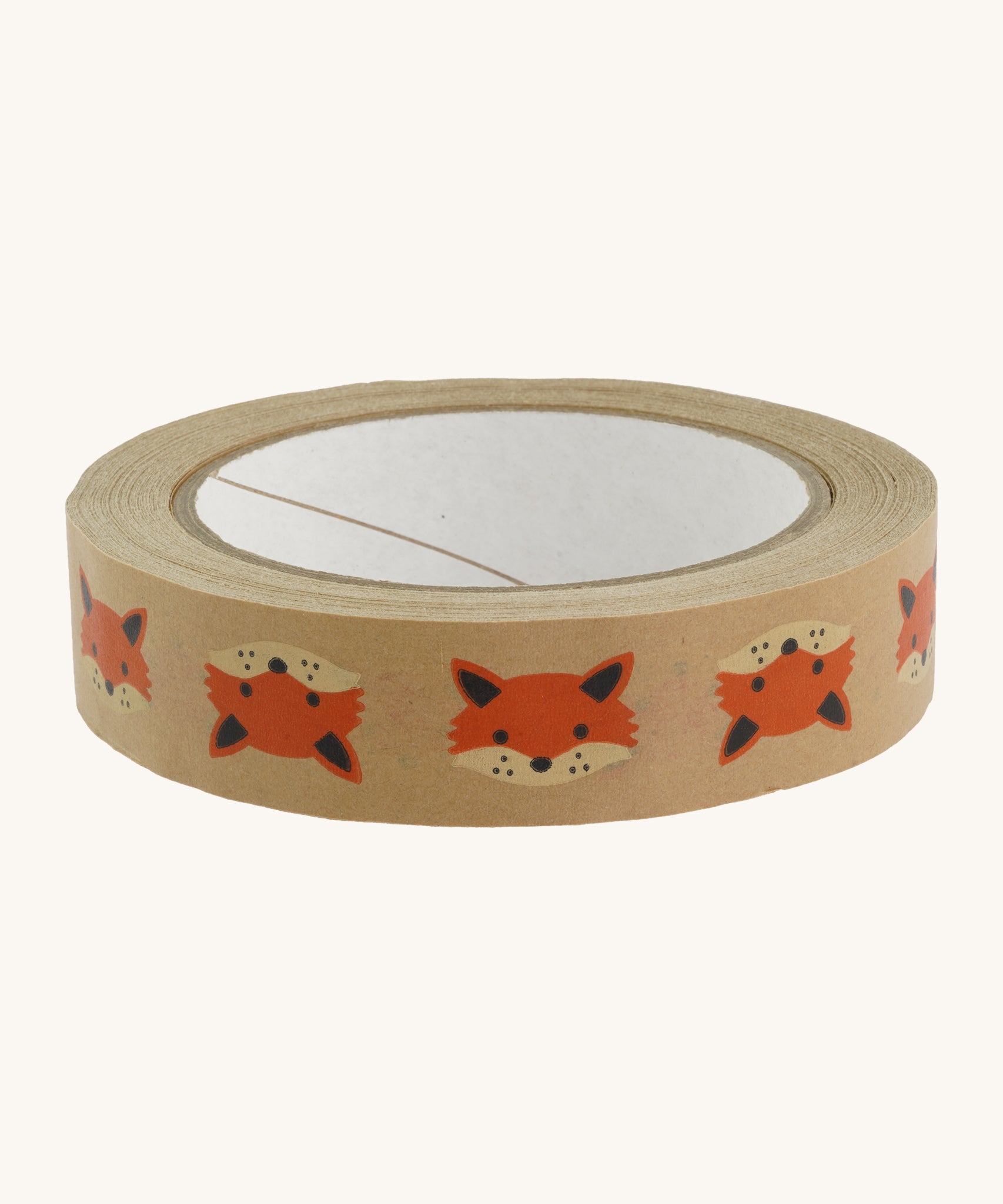 Babipur Kraft Eco Paper Tape - Fox on a cream background