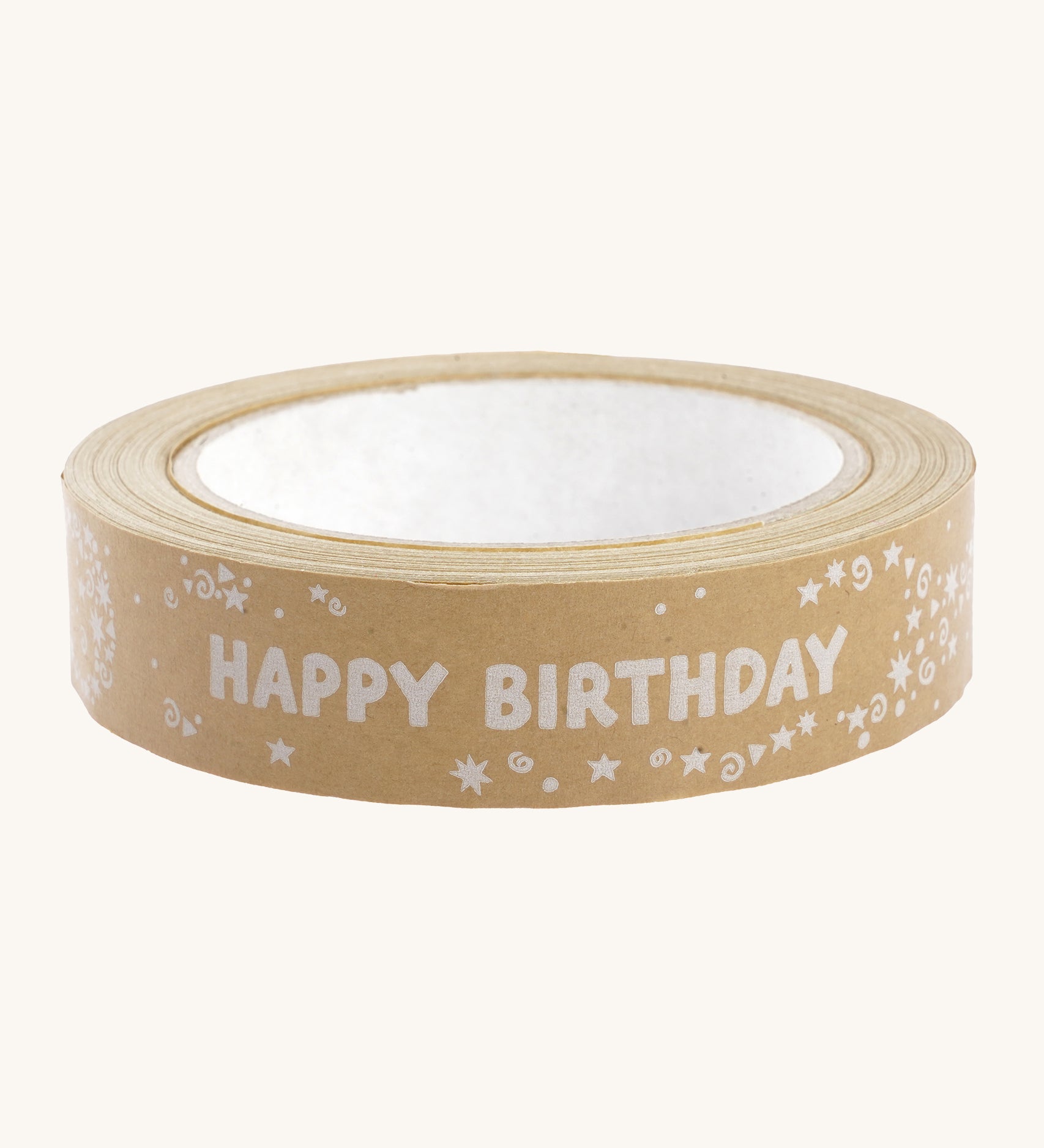 Babipur Kraft Eco Happy Birthday Paper Tape on a cream background