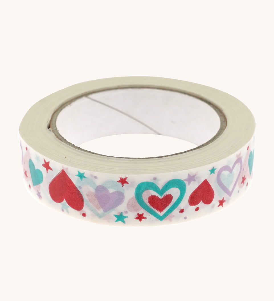 Babipur Eco Paper Tape - Love Heart on a cream background