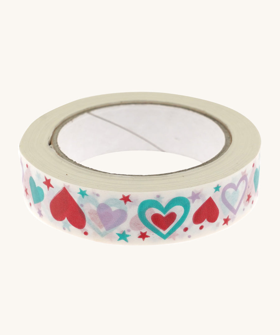 Babipur Eco Paper Tape - Love Heart on a cream background