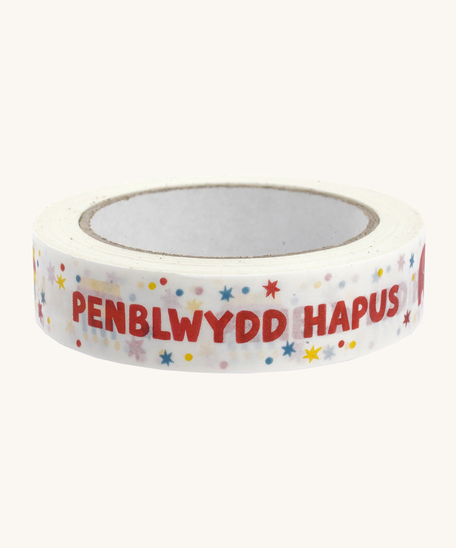 Babipur Penblwydd Hapus Eco Paper Tape on a cream background