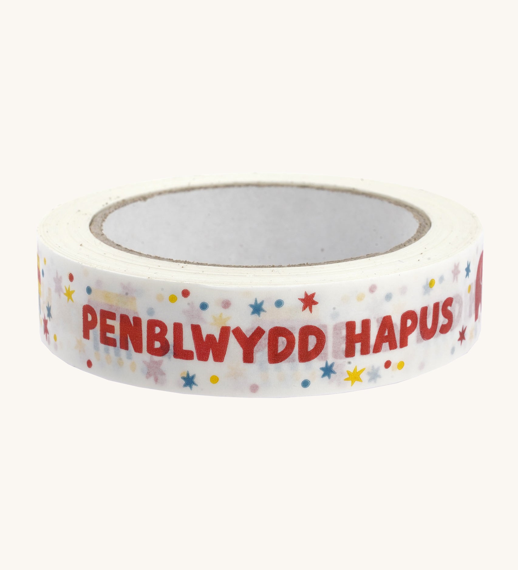 Babipur Penblwydd Hapus Eco Paper Tape on a cream background