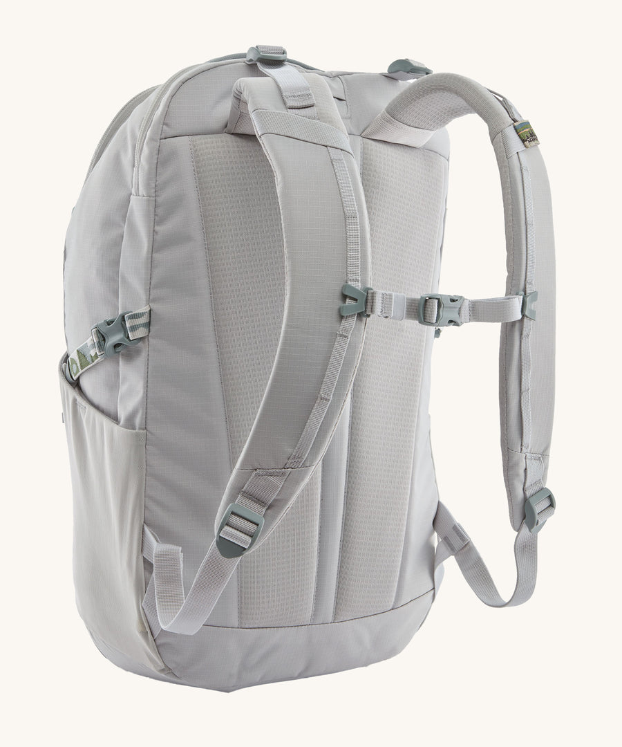 Patagonia Refugio Day Pack 30L Crisp Grey, showing the shoulder straps and chest strap