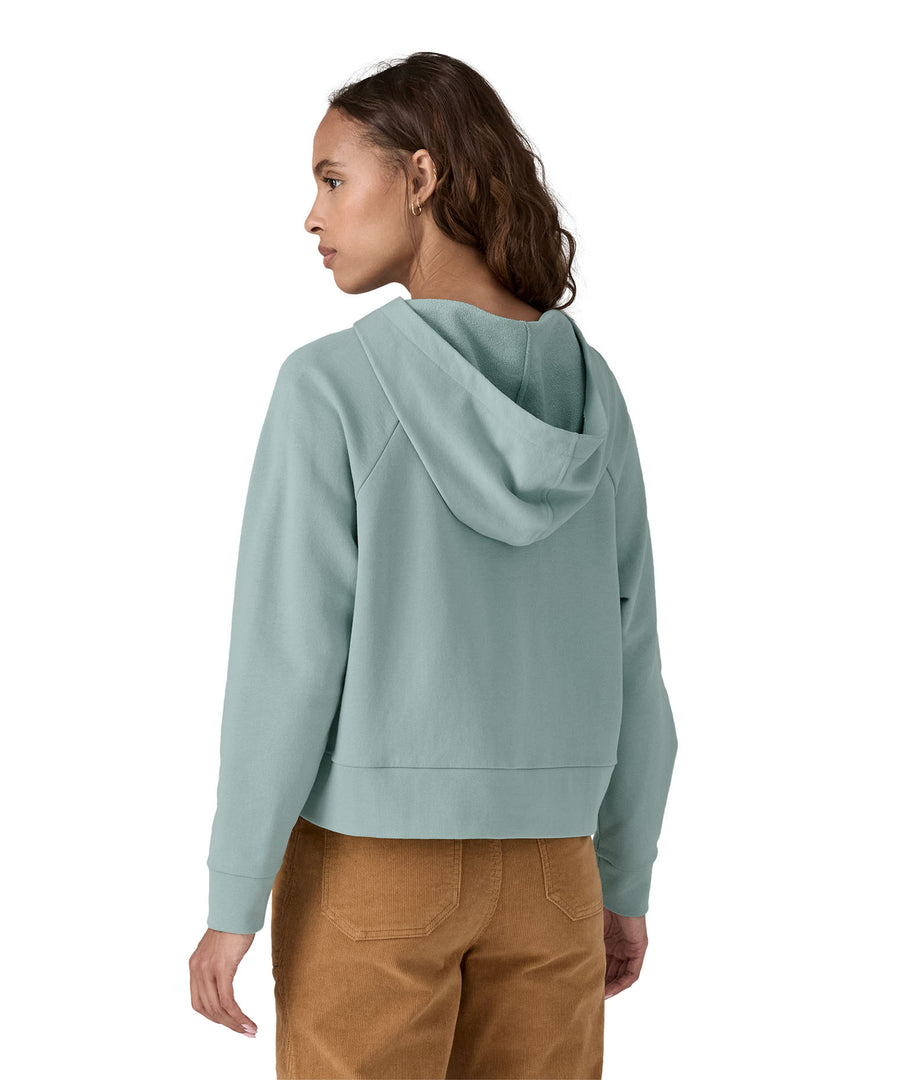 The back of the Patagonia Women's Regenerative Essential Hoody, showing the hood