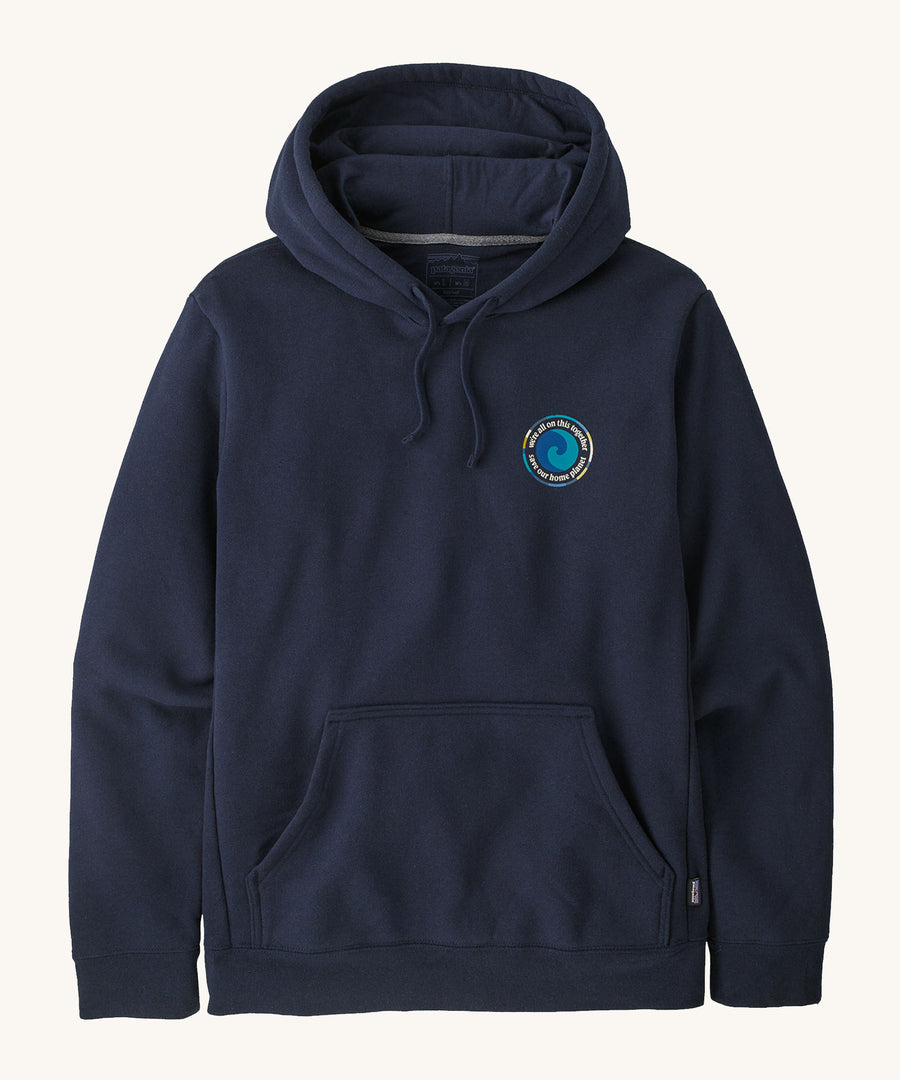 Patagonia Unity Fitz Uprisal Hoody - New Navy. A Navy hoodie with the Patagonia Unity Fitz logo on the chest.