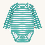 Piccalilly Aqua Green Stripe Building Block T-Shirt