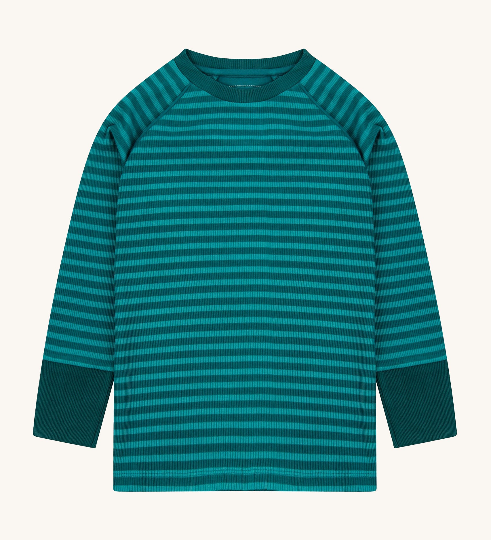 Piccalilly Lake Blue Ribbed Top