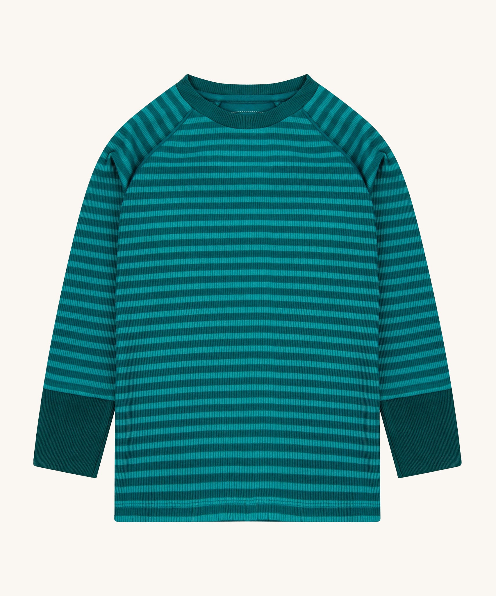 Piccalilly Lake Blue Ribbed Top