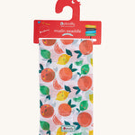 Piccalilly Citrus Muslin Swaddle with fun and colourful citrus fruit print