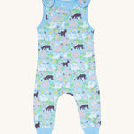 Piccalilly Country Friends Dungarees with a beautiful farm yard animal repeated print