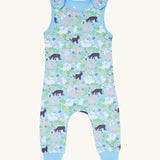 Piccalilly Country Friends Dungarees with a beautiful farm yard animal repeated print