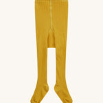 Piccalilly Mustard Ribbed Tights