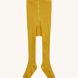 Piccalilly Mustard Ribbed Tights