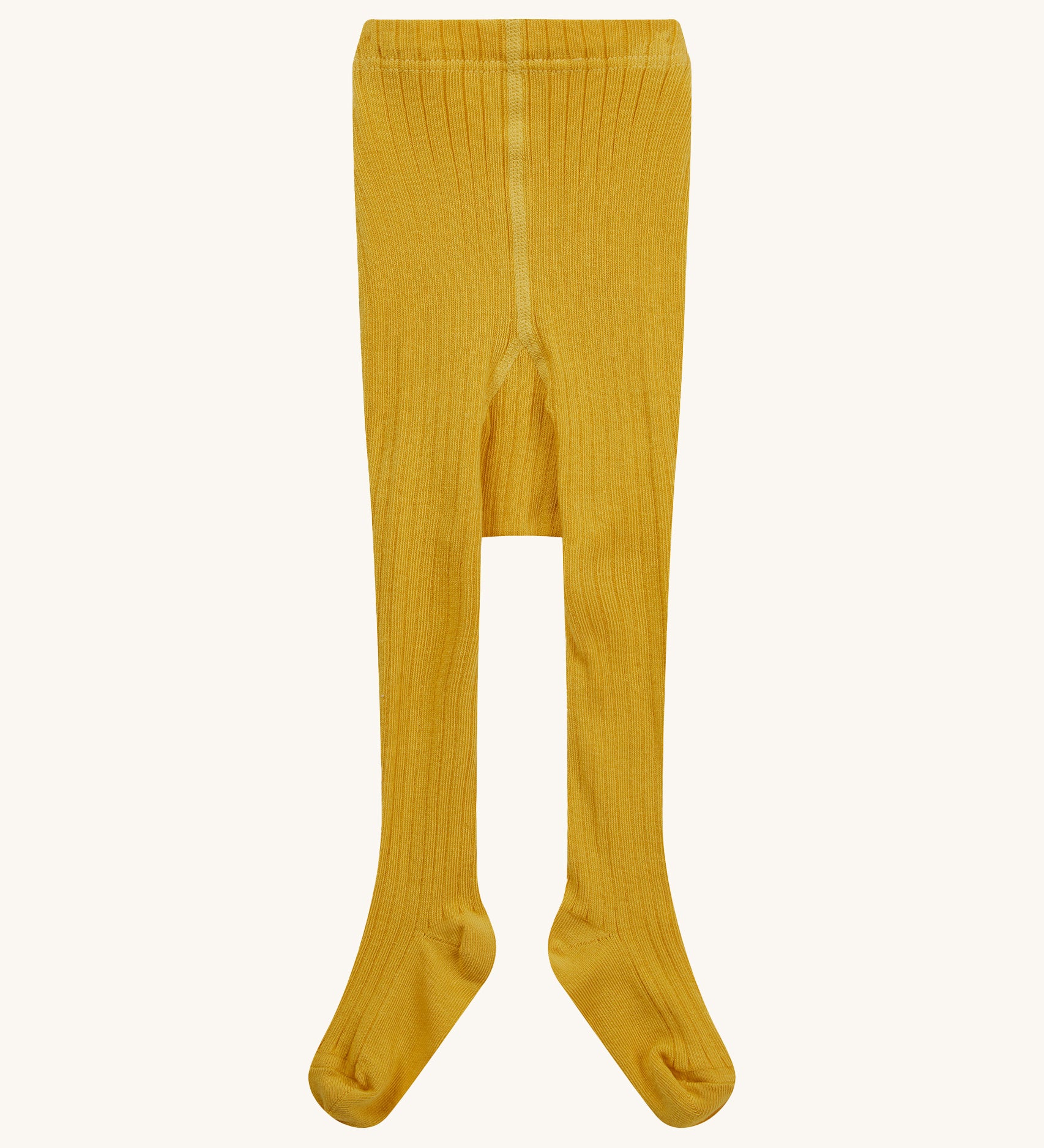 Piccalilly Mustard Ribbed Tights