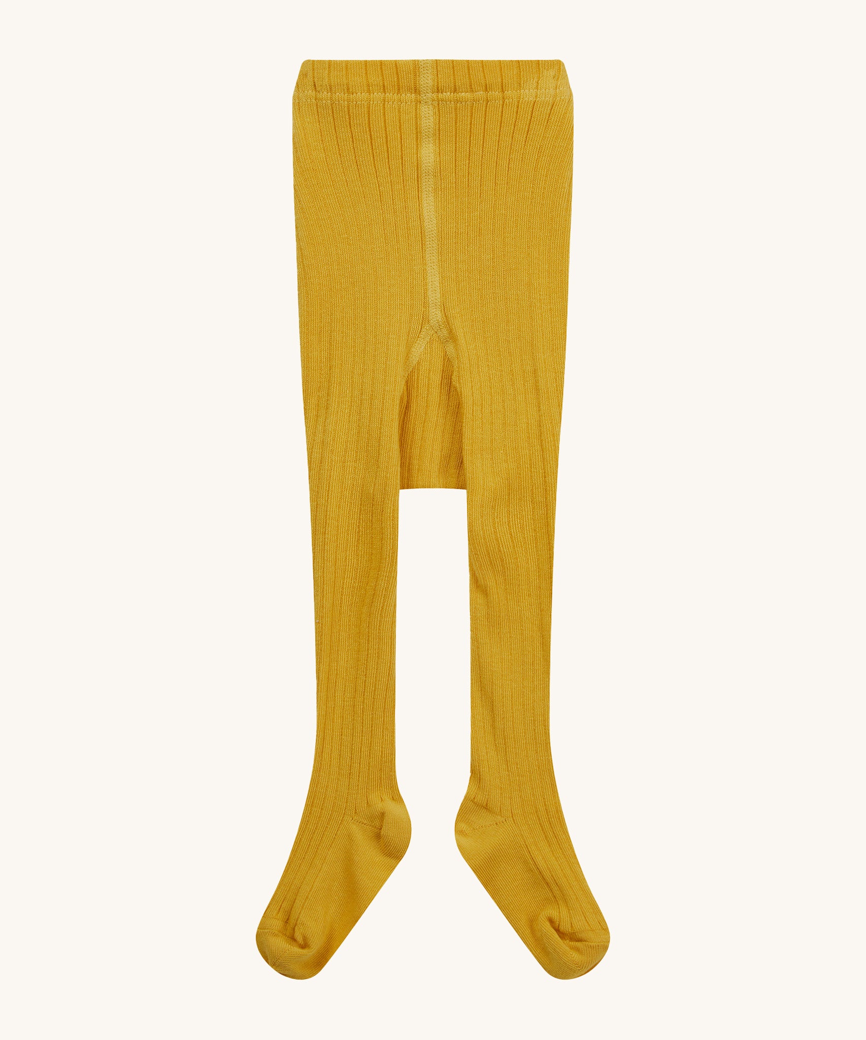 Piccalilly Mustard Ribbed Tights