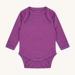 Piccalilly Purple Building Block Baby Bodysuit with long sleeves