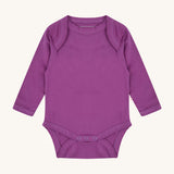 Piccalilly Purple Building Block Baby Bodysuit with long sleeves