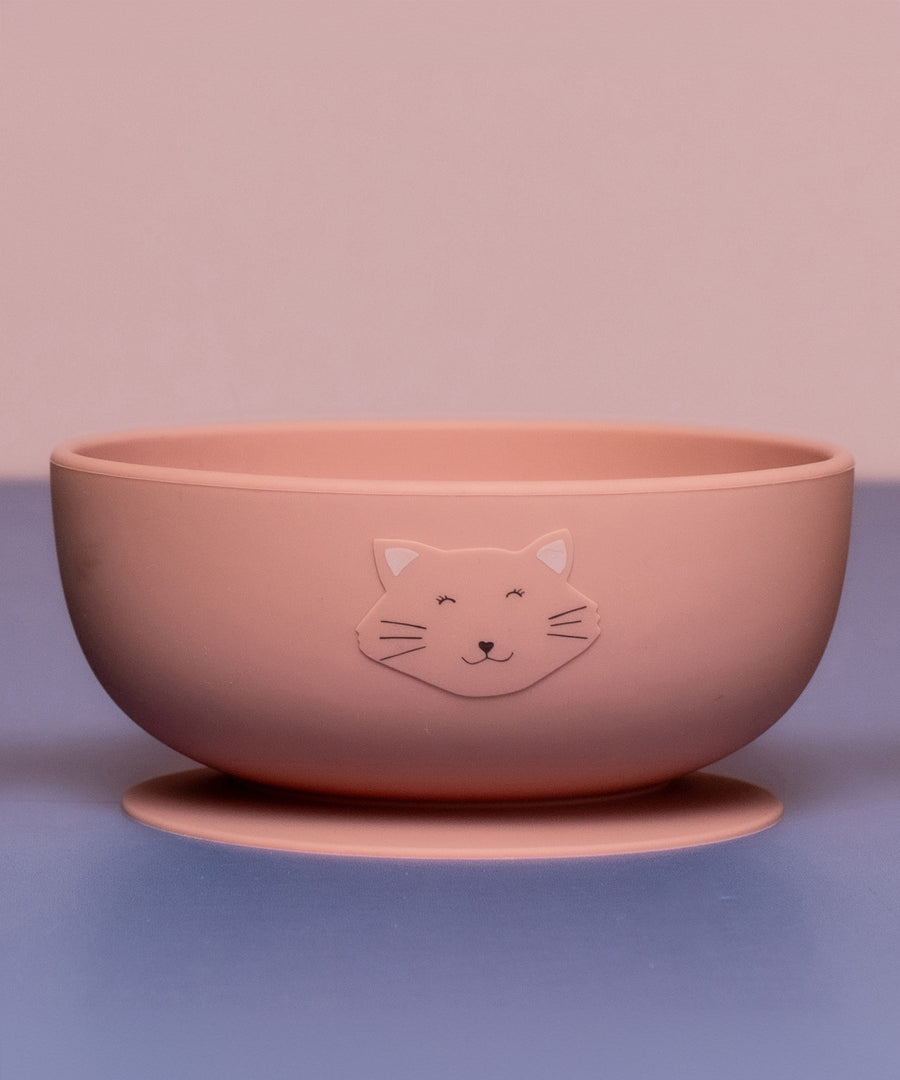 Trixie Animal Friends Silicone Suction Bowl, pink, Mrs Cat. 