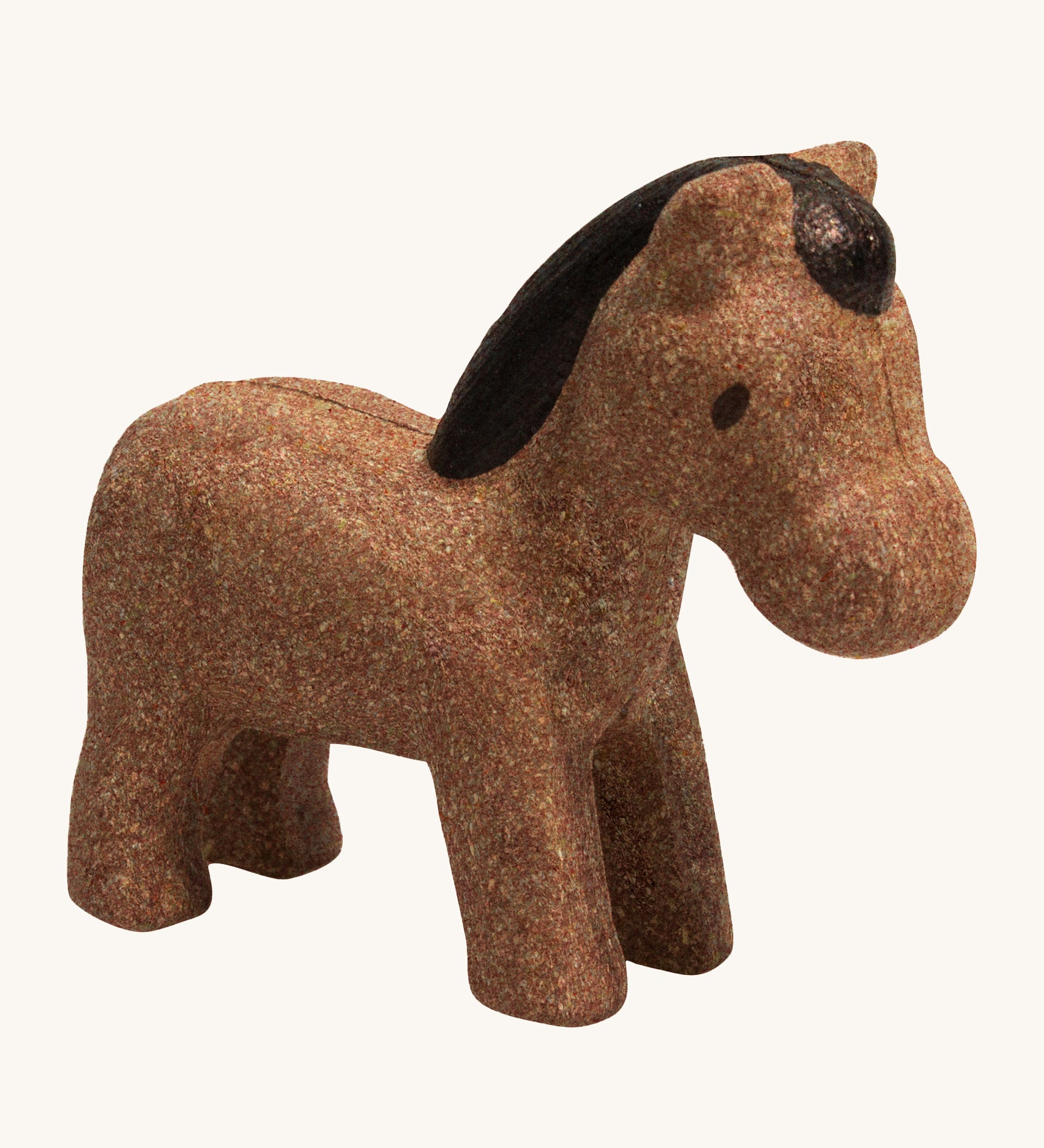 The PlanToys Horse is an adorable farm yard toy for little ones. Made from PlanWood, this horse is brown with a dark brown mane, and is on a cream background