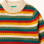 LGR From One To Another Honeycomb Rainbow Striped Knitted Jumper