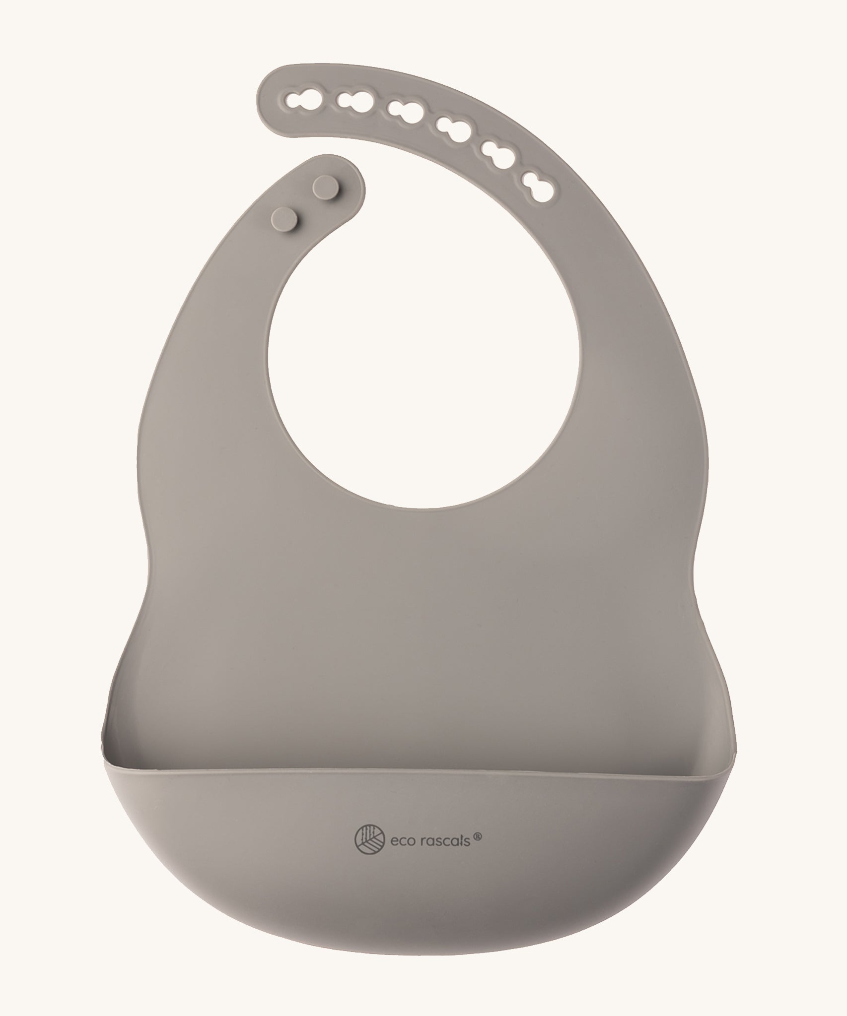 Eco Rascals Silicone Baby Bib in silver grey.