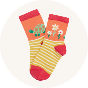 Frugi socks on cream background to represent baby socks at Babipur.