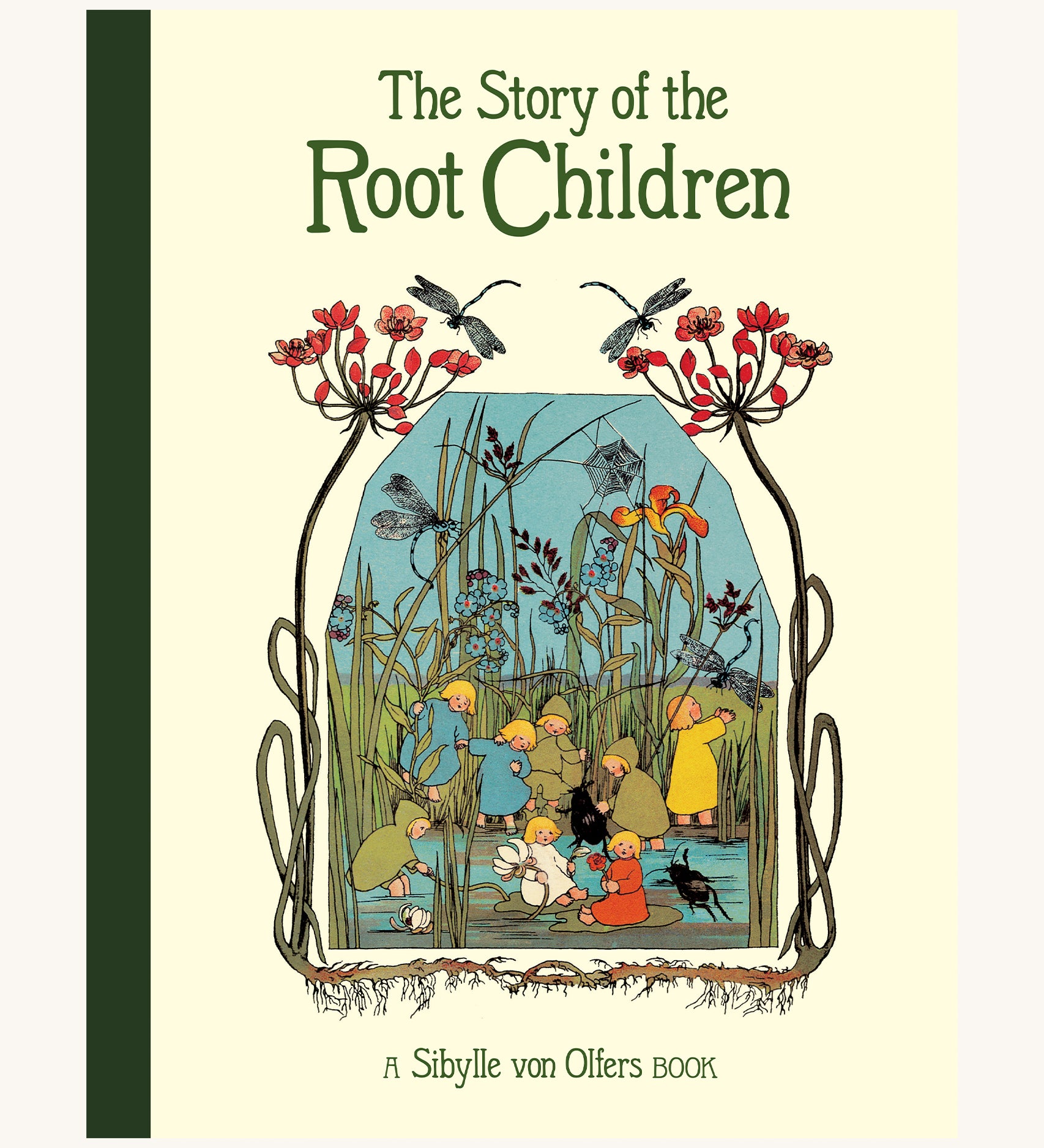 The Story of the Root CHildrenby Sibylle Von Olfers book cover. The image hows little children playing in a pond surrounded by long grass and insects