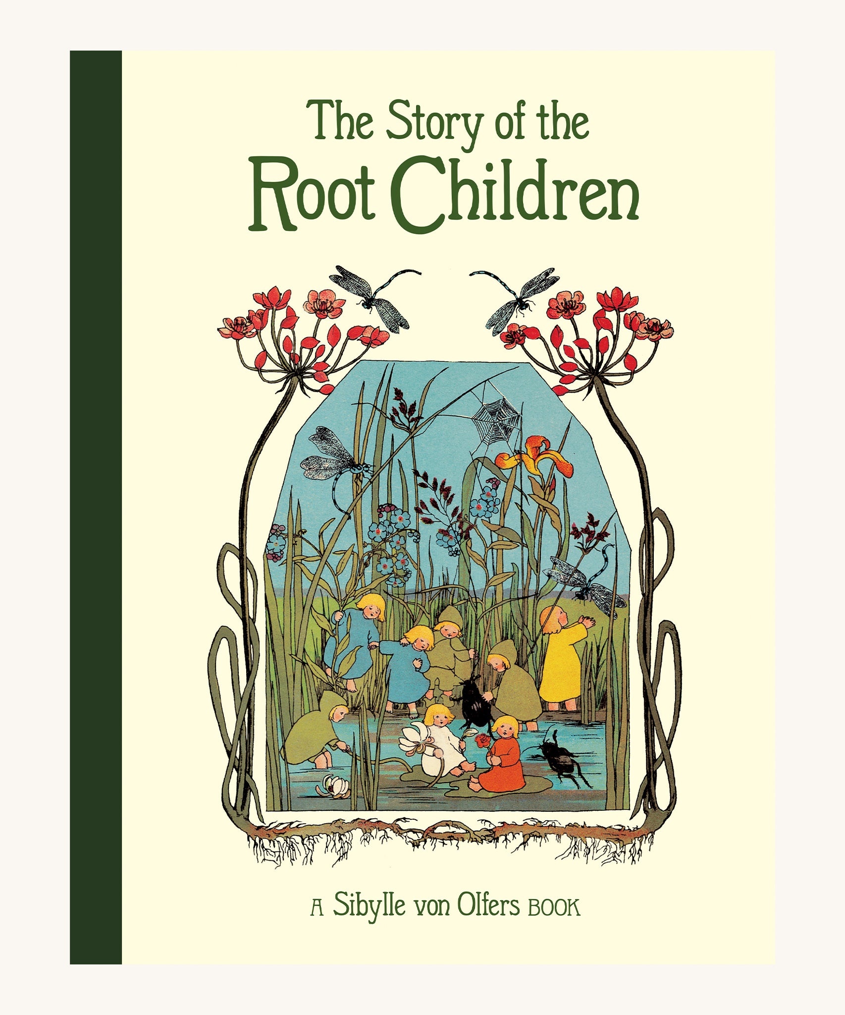 The Story of the Root CHildrenby Sibylle Von Olfers book cover. The image hows little children playing in a pond surrounded by long grass and insects