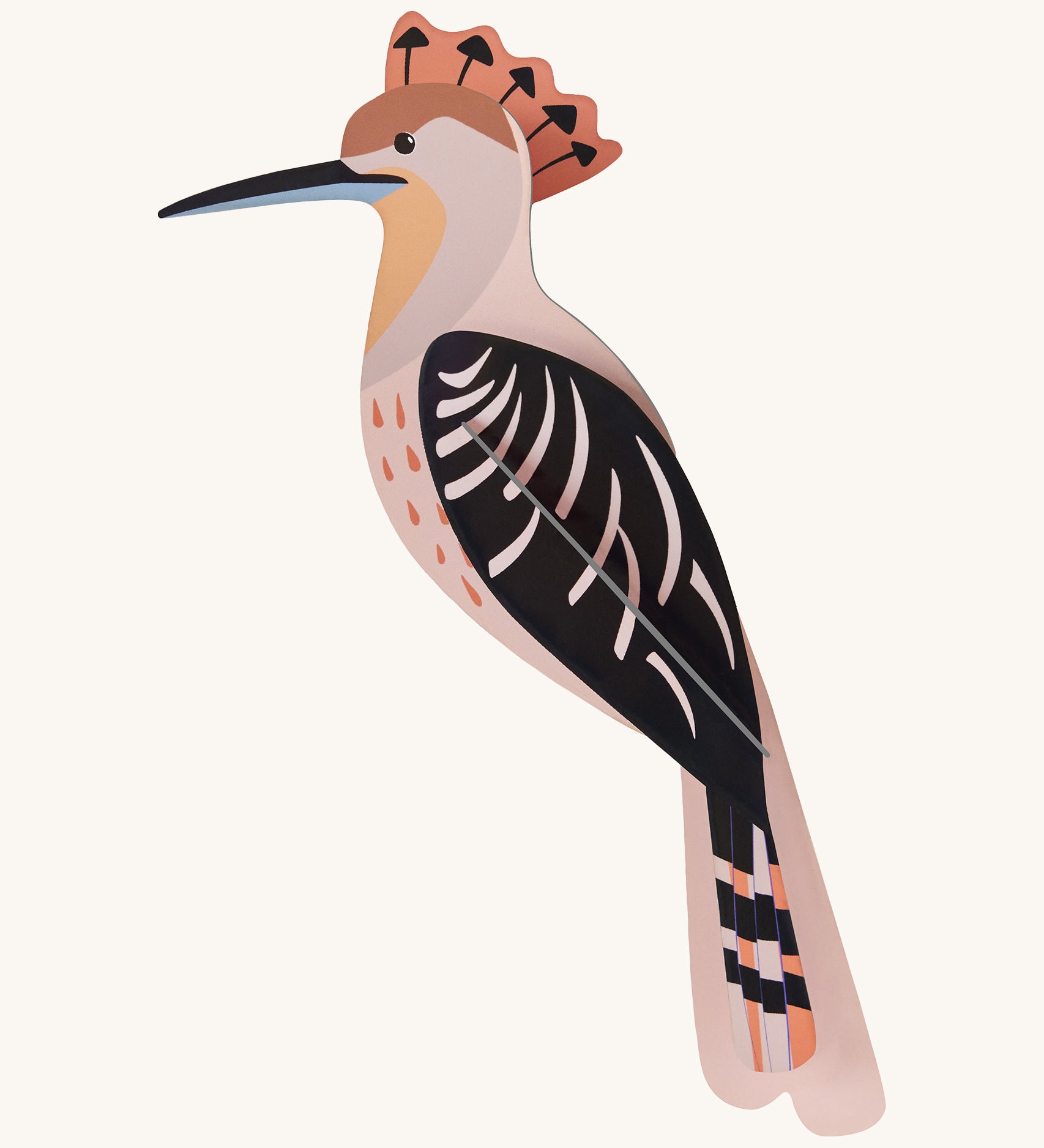 Studio Roof Hoopoe Cardboard Model, on a cream background