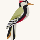 Studio Roof Woodpecker Cardboard Model, on a cream background