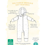 Frugi Toasty Ted Snuggle Suit - Twig