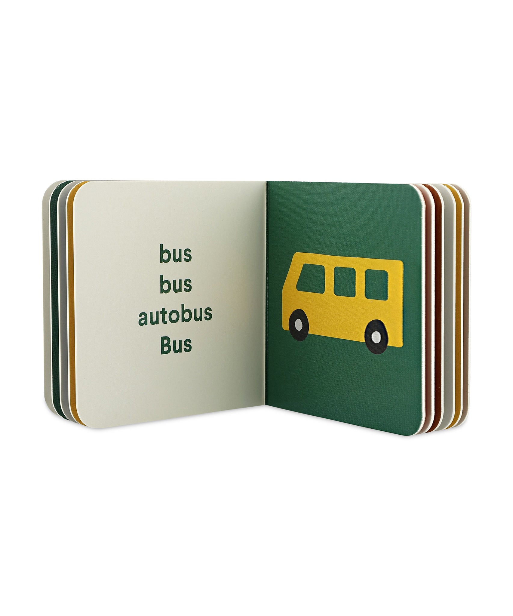 Trixie Little Library - baby board books; Vehicles, showing a bus.